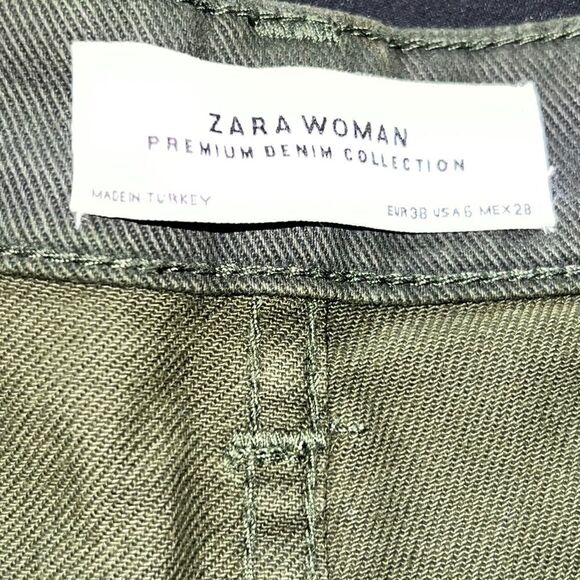 Zara Camouflage Straight Leg Jeans with Red Stripe - Picture 9 of 11